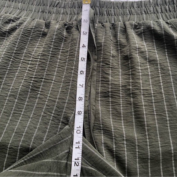 NYCC Olive Green/Cream Striped Bohemian Style Casual Pants Women’s Size L Elasti - Picture 12 of 16